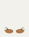 Miu Miu Rimless Metal Oval Sunglasses