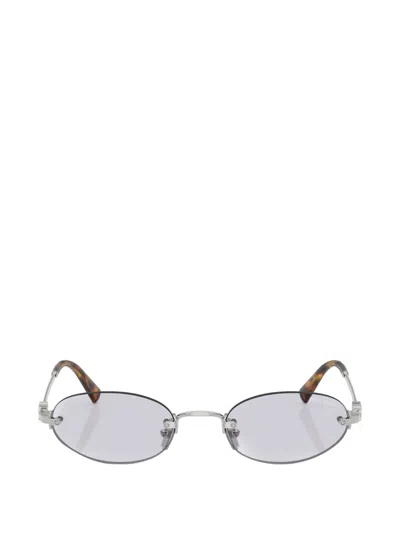 Miu Miu Rimless Oval-frame Sunglasses In Yellow