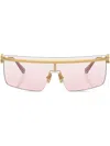 Miu Miu Womens Gold Mu 50zs Irregular-frame Metal Sunglasses In Gold