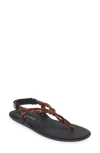 Miu Miu Sporty Rope Thong Slingback Sandals In Brown