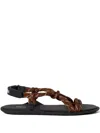 Miu Miu Rivière Knotted Sandals In Brown