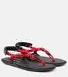 Miu Miu Nastro Cross Rope Grip-strap Sandals In Red