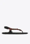 Miu Miu Tobacco-coloured Riviere Sandal In Rope And Leather Women In Brown