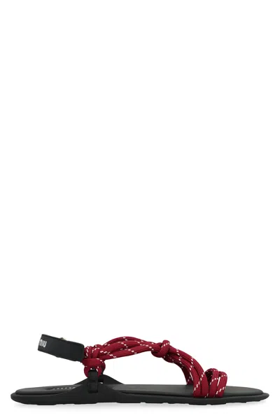 Miu Miu Red Sandals Women In Brown