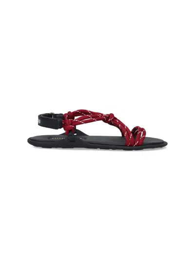 Miu Miu Red Sandals Women In Brown