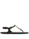 Miu Miu Sandali Infradito Riviere In Tessuto E Cristalli Donna In Schwarz