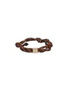 Miu Miu Rope And Nylon Bracelet In Brown