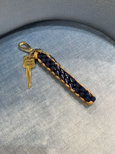 Miu Miu Rope Key Ring In Black