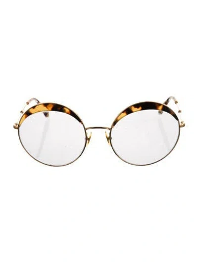 Pre-owned Miu Miu Round Clear Sunglasses In Brown