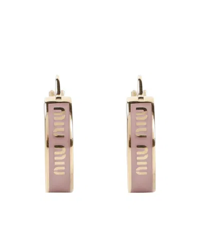 Miu Miu Round Earrings In Yellow