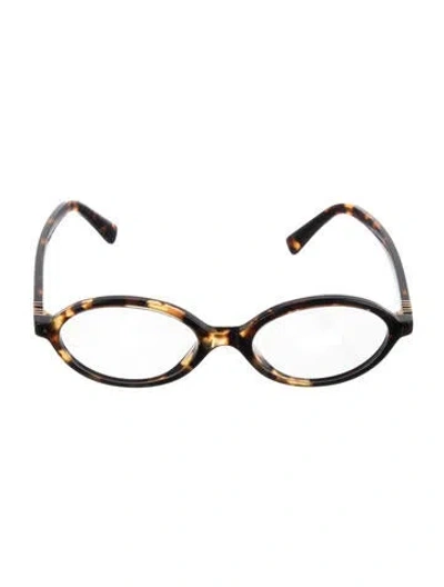 Pre-owned Miu Miu Round Eyeglasses In Brown