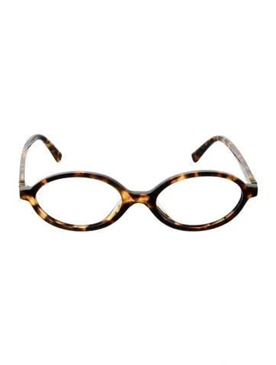 Pre-owned Miu Miu Round Eyeglasses In Brown