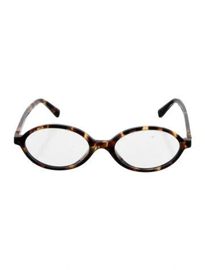 Pre-owned Miu Miu Round Eyeglasses In Brown