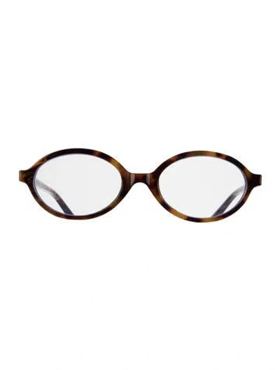 Pre-owned Miu Miu Round Eyeglasses In Brown