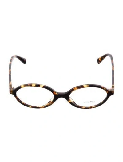 Pre-owned Miu Miu Round Eyeglasses In Neutral