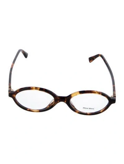 Pre-owned Miu Miu Round Eyeglasses In Neutral