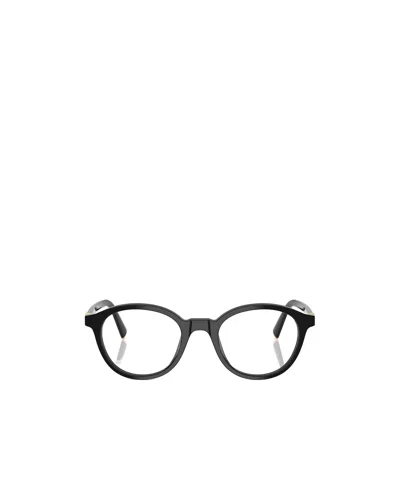Miu Miu Round Frame Flat Mirror In Nero