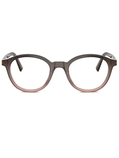 Miu Miu Round-frame Glasses In Brown