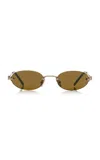 Miu Miu Round-frame Metal Sunglasses In Brown