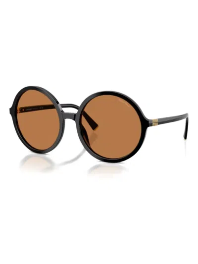 Miu Miu Round-frame Sunglasses In Black