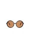Miu Miu Round Frame Sunglasses In Brown