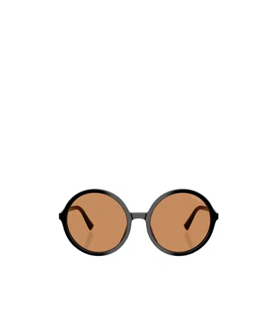 Miu Miu Round Frame Sunglasses In Brown