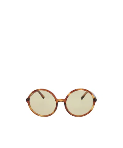 Miu Miu Round-frame Sunglasses In Brown