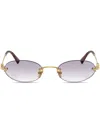 Miu Miu Round-frame Sunglasses In Gold