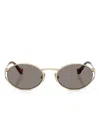 Miu Miu Round-frame Sunglasses In Brown