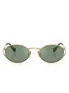 Miu Miu Round-frame Sunglasses In Gold