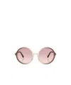 Miu Miu 0mu B02s Miu Regard 25g40s Marrone Sfumato Sunglasses In Pink