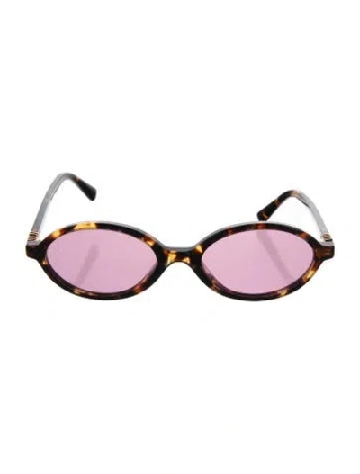 Pre-owned Miu Miu Round Gradient Sunglasses In Brown
