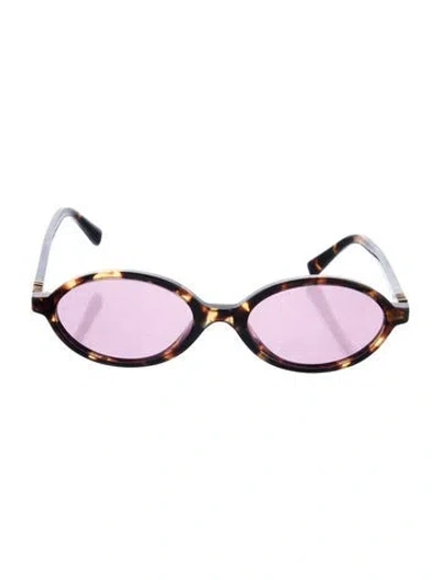 Pre-owned Miu Miu Round Gradient Sunglasses In Brown