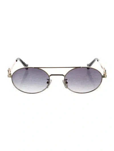 Pre-owned Miu Miu Round Gradient Sunglasses In Gold