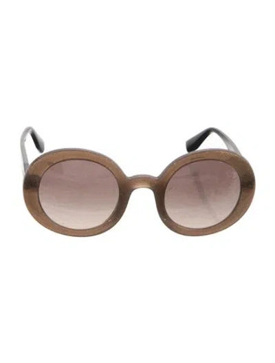 Pre-owned Miu Miu Round Gradient Sunglasses In Neutrals