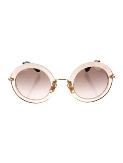 Pre-owned Miu Miu Round Gradient Sunglasses In Orange