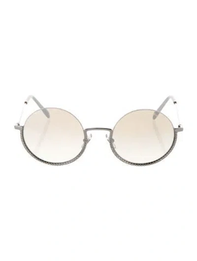 Pre-owned Miu Miu Round Gradient Sunglasses In Silver
