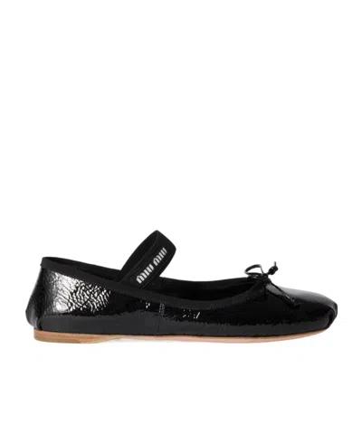 MIU MIU MIU MIU BOW-DETAILED BALLERINAS
