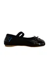 Miu Miu Round Head Ballet Shoes In Black