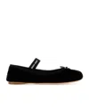 Miu Miu Satin Ballet Flats In Black
