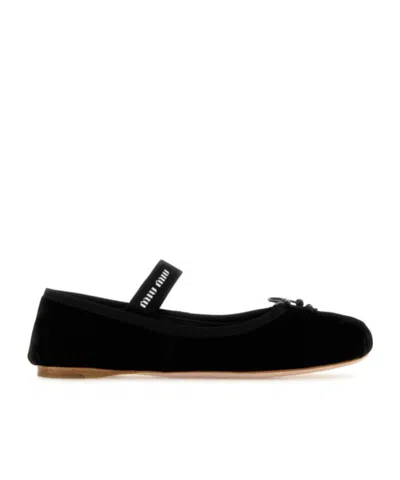 MIU MIU MIU MIU BOW DETAILED SLIP-ON FLAT SHOES