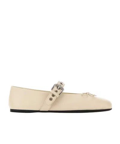 MIU MIU MIU MIU BOW-DETAILED BALLERINA SHOES