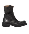 Miu Miu Calfskin Cap-toe Combat Boots In Black