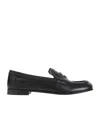 Miu Miu Round Head Loafer Shoes In Black