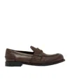 Miu Miu Vintage-effect Leather Penny Loafers In Brown