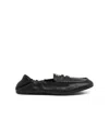Miu Miu Women Logo Motif Leather Loafers In Black