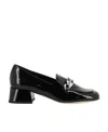 Miu Miu Square Head Loafer Shoes In Black