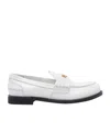Miu Miu Patent Leather Penny Loafers In White