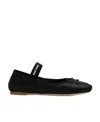 Miu Miu Satin Ballet Flats In Black