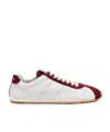 Miu Miu Women Plume Leather And Suede Sneakers In White
